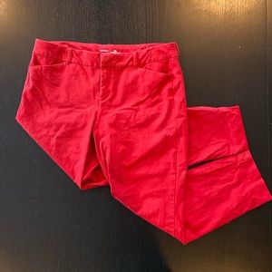 Old navy mid rise secret pocket red pixie pants